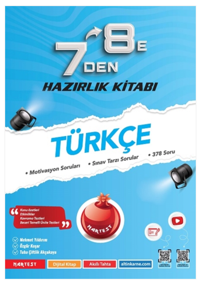 Nartest Yayınları 7 Den 8 E Türkçe Hazırlık Kitabı
