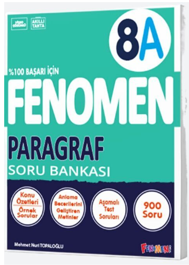 Fenomen Okul Yayınları 8. Sınıf Paragraf A Fenomen Soru Bankası