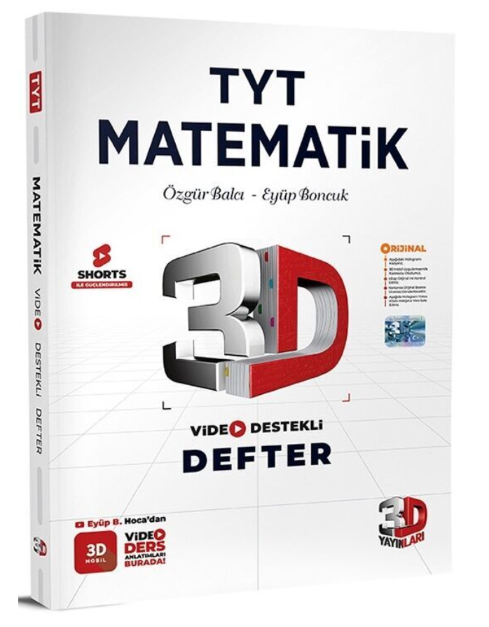 3D Yayınları TYT Matematik Video Destekli Defter