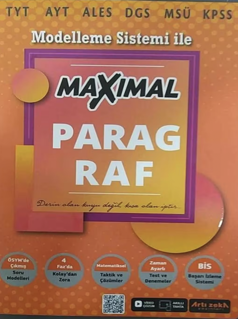 Artı Zeka Yayınları Maximal Paragraf (Mödülleme Sistemi Ile) Tyt-Ayt-Ales-Msü-Kpss