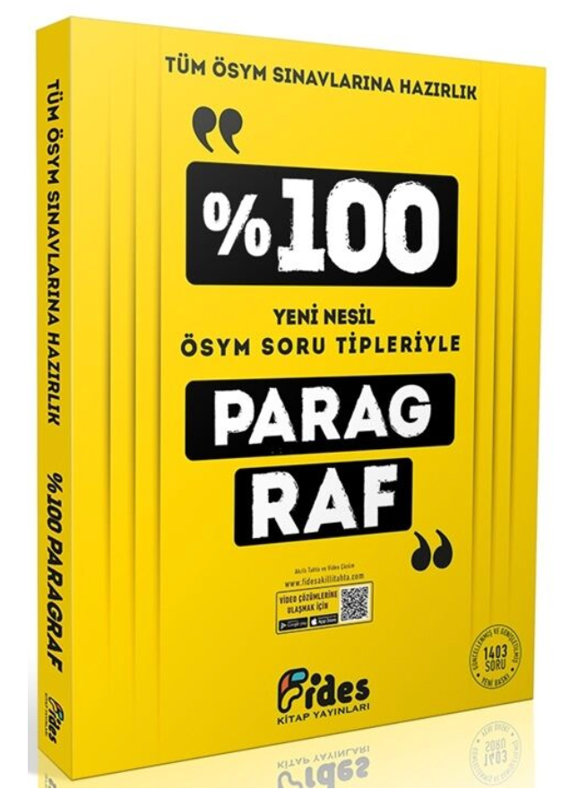 Fides Yayınları % 100 ÖSYM Soru Tipleriyle Paragraf