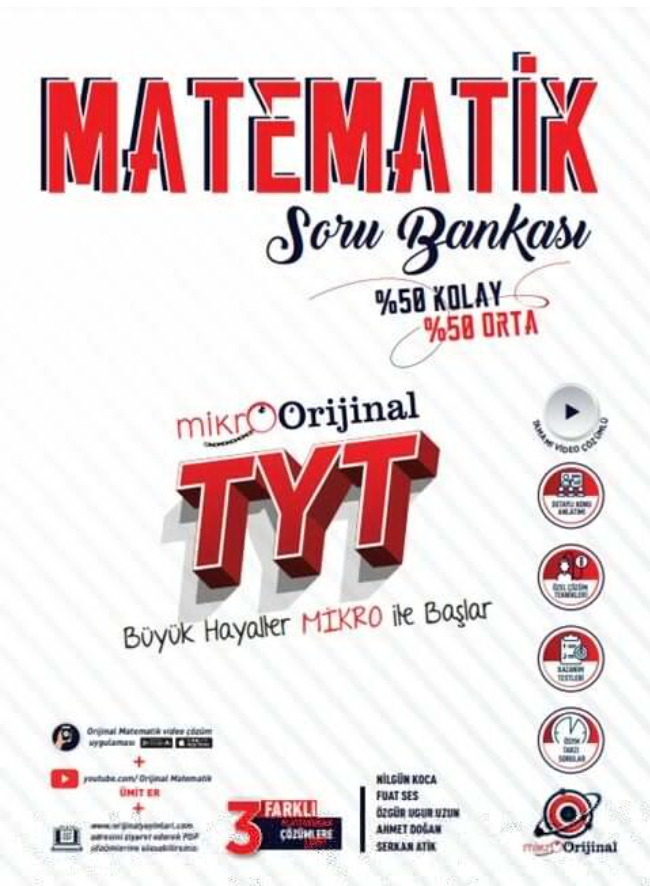 Orijinal Yayınları TYT Matematik Mikro Soru Bankası