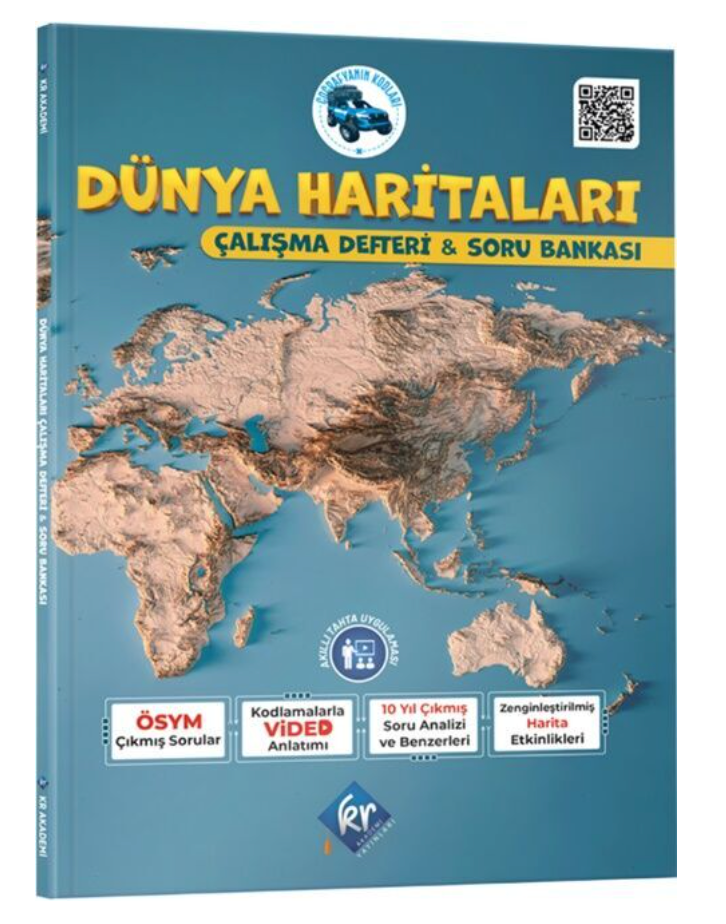 KR Akademi Coğrafyanın Kodları Dünya Haritaları Çalışma Defteri ve Soru Bankası