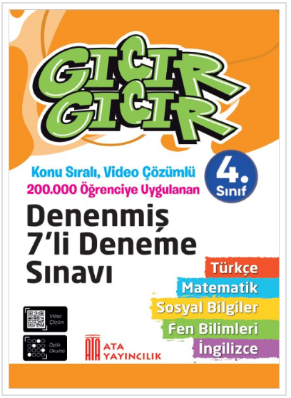 Ata Yayıncılık 4. Sınıf Gıcır Gıcır Tüm Dersler Denenmiş 7'li Deneme Sınavı