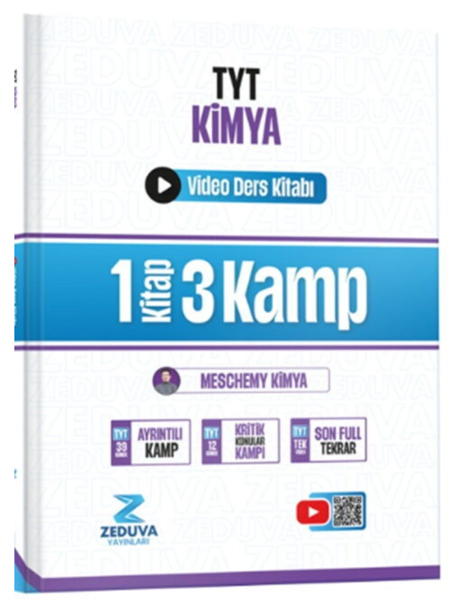 Zeduva Yayınları Meschemy Kimya TYT Kimya 1 Kitap 3 Kamp Video Ders Kitabı