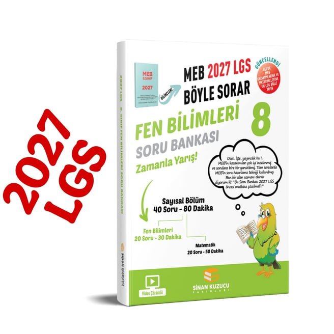 8. Sınıf 2027 Lgs Meb Böyle Sorar FEN BİLİMLERİ Soru Bankası Video Çözümlü SİNANKUZUCU YAYINLARI
