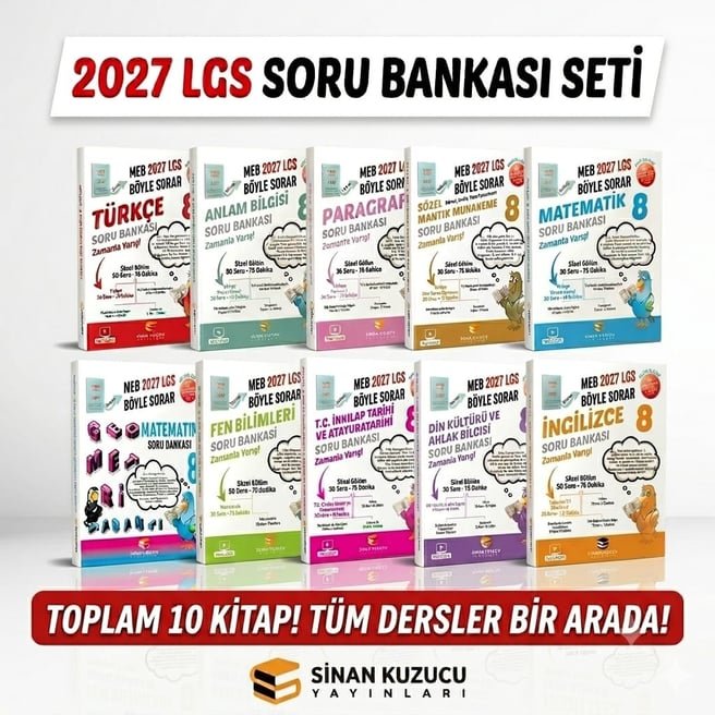 8. SINIF - LGS MEB BÖYLE SORAR SORU BANKASI SETİ ( 2027 LGS )SİNAN KUZUCU YAYINLARI