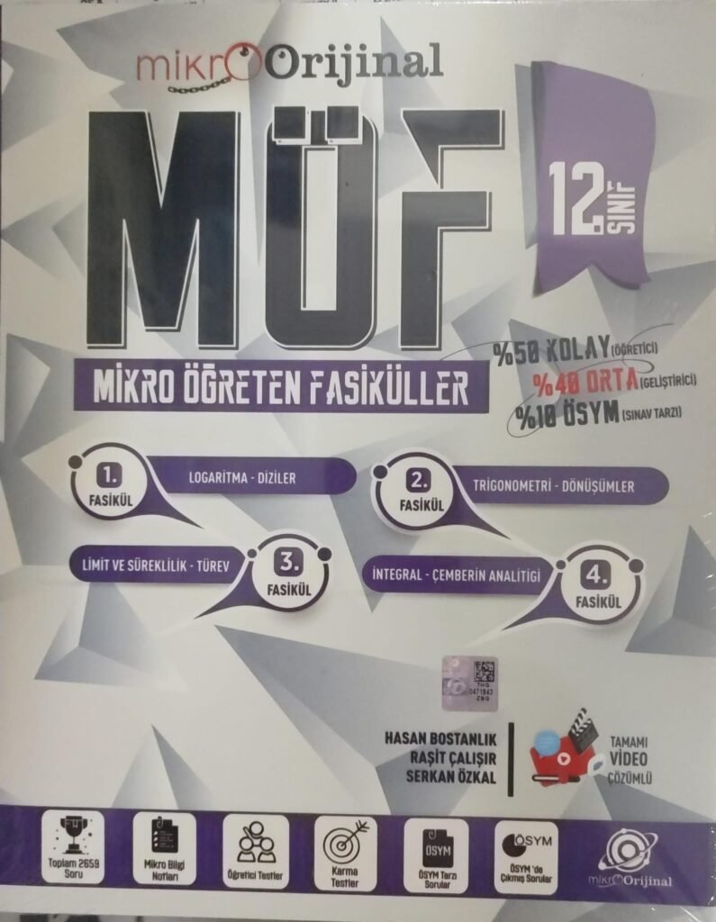 Mikro orjinal 12. Sınıf Matematik MÖF Mikro Öğreten 4 lü Fasikül Seti