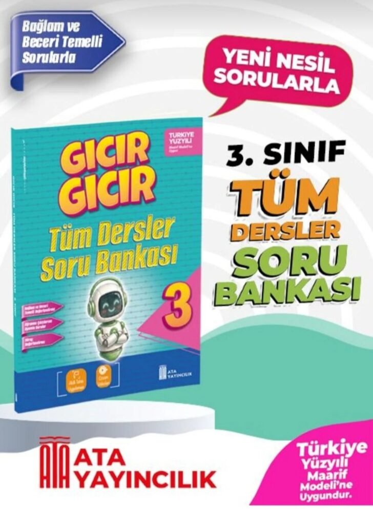 Ata Yayıncılık 3. Sınıf Gıcır Gıcır Tüm Dersler Soru Bankası (Maarif Modele Uygun) 2027 Güncel Baskı